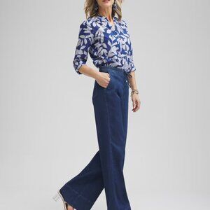 NWT Chicos Tie Waist Wide Leg Denim Jean - 2.5